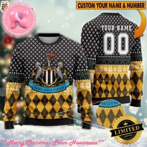 Personalized Newcastle United Football 3D Ugly Christmas Sweater