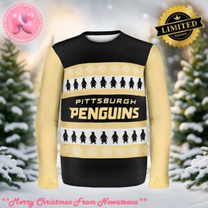 Pittsburgh Penguins One Too Many Light Up Ugly Sweater Holiday Ugly Christmas Sweater