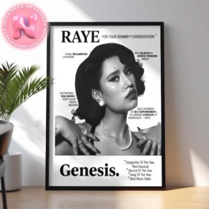 Raye For Your Consideration Banner For The 2025 Grammys Genesis Home Decor Poster Canvas