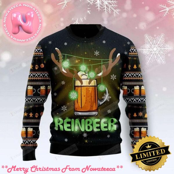 Reinbeer Awesome Beer Ugly Christmas Sweater Gift For Holiday