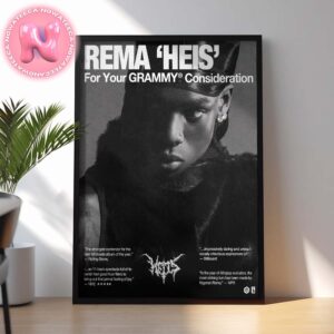 Rema Heis For Your Consideration Banner For The 2025 Grammys Home Decor Poster Canvas