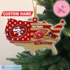 San Francisco 49ers NFL Custom Name Rugby Ball Helmet Custom Shaped Ornament