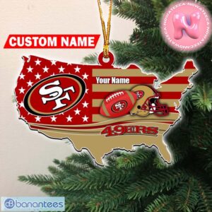 San Francisco 49ers NFL Custom Name Flag Map US Custom Shaped Ornament