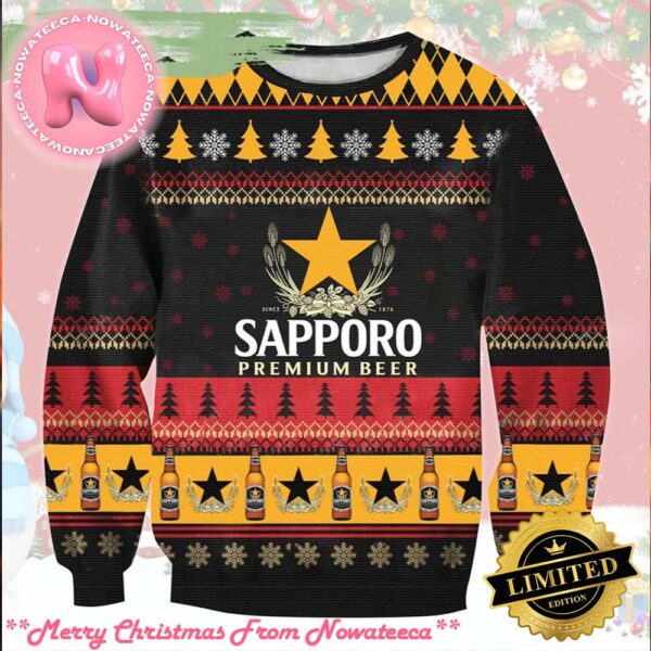 Sapporo Beer Ugly Christmas Sweater Unisex Gift For Holiday