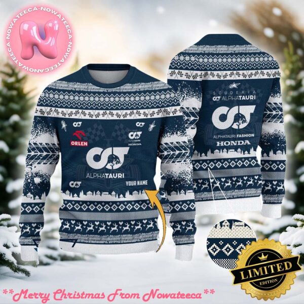 Scuderia AlphaTauri Customized Ugly Christmas Sweater Gift For Holiday