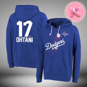 Shohei Ohtani Los Angeles Dodgers Majestic Threads 2024 World Series Champions Name And Number Tri Blend Pullover Unisex T Shirt Hoodie Nowateeca