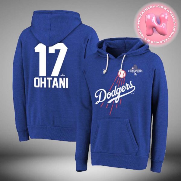 Shohei Ohtani Los Angeles Dodgers Majestic Threads 2024 World Series Champions Name And Number Tri-Blend Pullover Unisex T-Shirt Hoodie