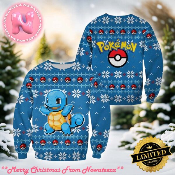 Squirtle Pokemon Ugly Christmas Sweater  Xmas Gift For Holiday