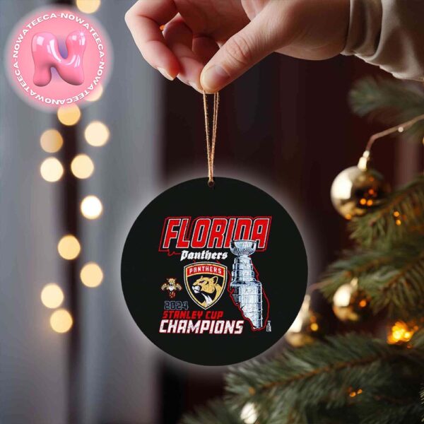 Stanley Cup Florida Panthers NHL 2024 Finals Champions Christmas Tree Decorations Ornament