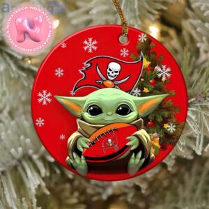 Tampa Bay Buccaneers NFL Baby Yoda Round Ornament