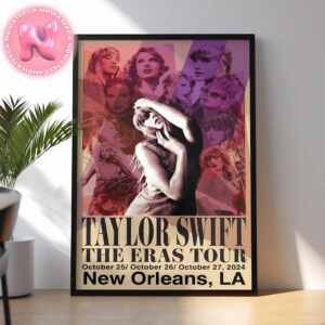 Taylor Swift The Eras Tour Live Show Music Poster For Caesars Superdome In New Orleans LA On October 25-26-27 2024 Home Decor Poster Canvas