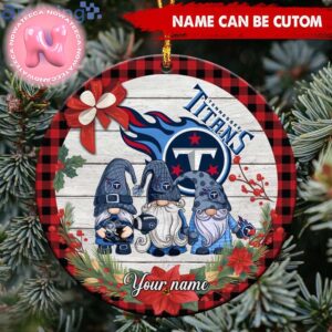 Tennessee Titans NFL Custom Name Cute Gnome Round Ornament