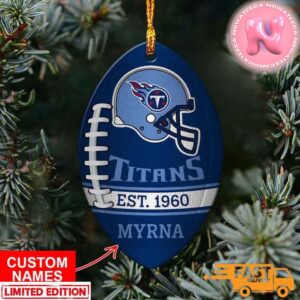 Tennessee Titans NFL Custom Name EST 1960 Custom Shaped Ornament