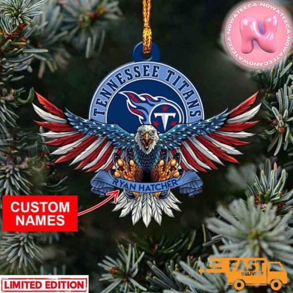 Tennessee Titans NFL Custom Name US Eagle Custom Shaped Ornament