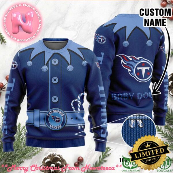 Tennessee Titans Ugly Sweater Custom Name NFL Football Gift For Holiday