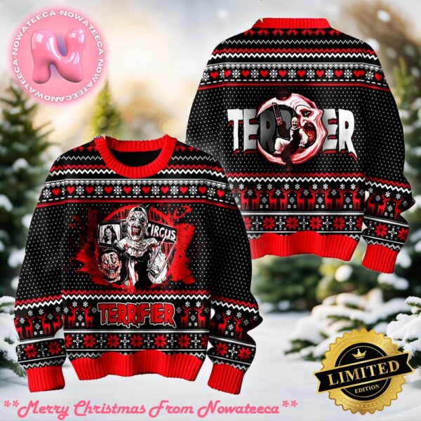 Terrifier In Circus Halloween 2024 Christmas Gift For Family Ugly Christmas Sweater