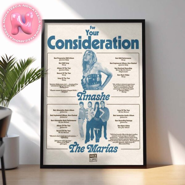 The Marias For Your Consideration Finashe Banner For The 2025 Grammys Home Decor Poster Canvas