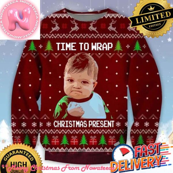 Time To Wrap Chistmas Present Ugly Christmas Sweater For Holiday 2024 Xmas Gifts