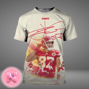 Travis Kelce No 87 From Kansas City Chief Signature NFL All Over Print Shirt