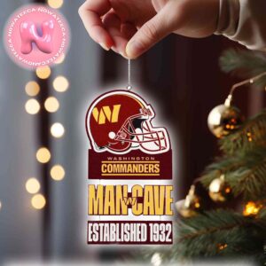 Washington Commanders NFL Mancave Sign Custom Shaped Ornament