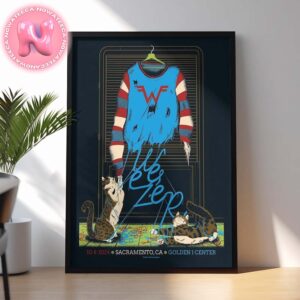 Weezer Live Show Music Poster For The Golden 1 Center On October 8th 2024 In Sacramento CA Tour Home Decor Poster Canvas