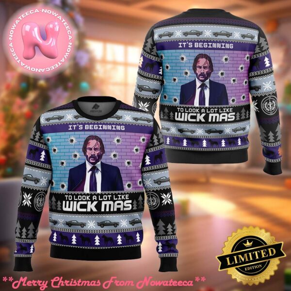 Wick-Mas John Wick Ugly Christmas Sweater Holiday Gift Ugly Christmas Sweater