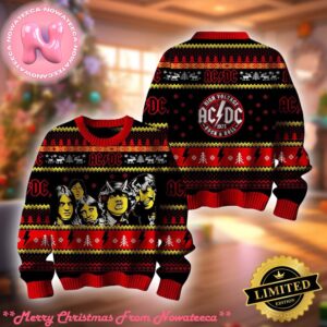 ACDC 2024 High Voltage Christmas Rock And Roll 1975 Ugly Sweater