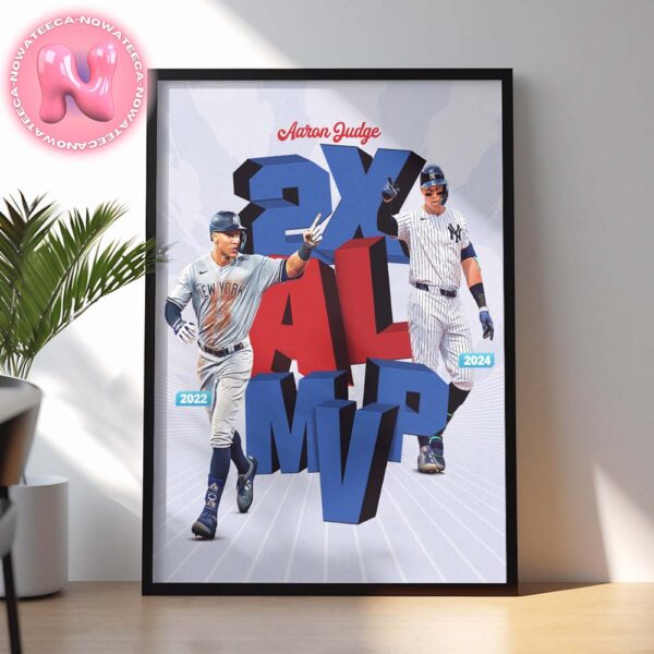 Aaron Judge From New York Yankees Taken His Second American League MVP Award Home Decor Poster Canvas