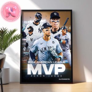 Aaron Judge Of The New York Yankees Wins His Second American League MVP Award MLB Home Decor Poster Canvas