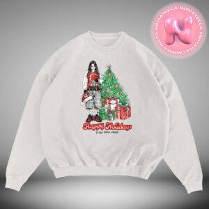 Billie Eilish Happy Holidays White Crewneck Unisex T-Shirt Long Sleeve