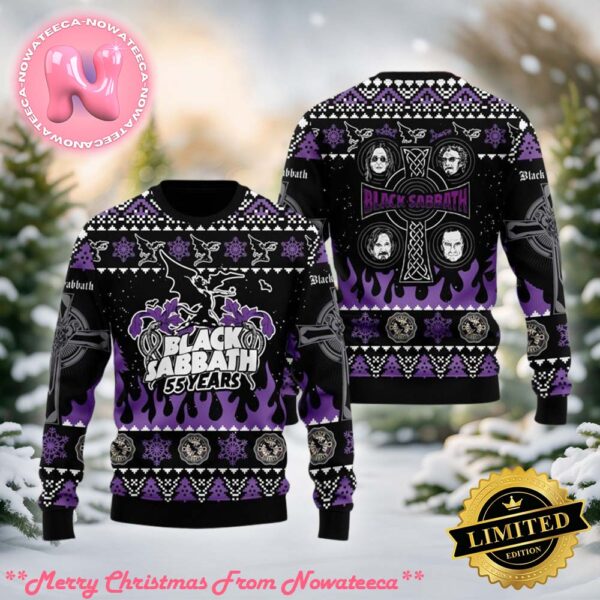 Black Sabbath Heavy Metal Rock Band 55 Years Anniversary Christmas Ugly Christmas Sweater Gift For Men And Women