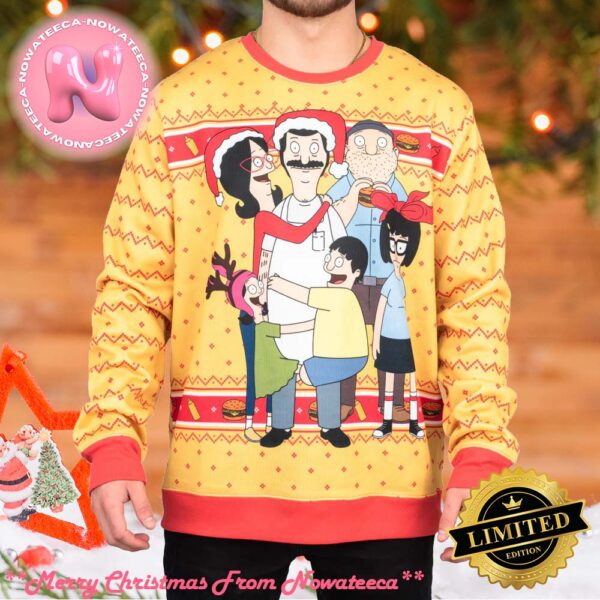 Bobs Burgers Family Hug Ugly Christmas Sweater Gift For Holiday