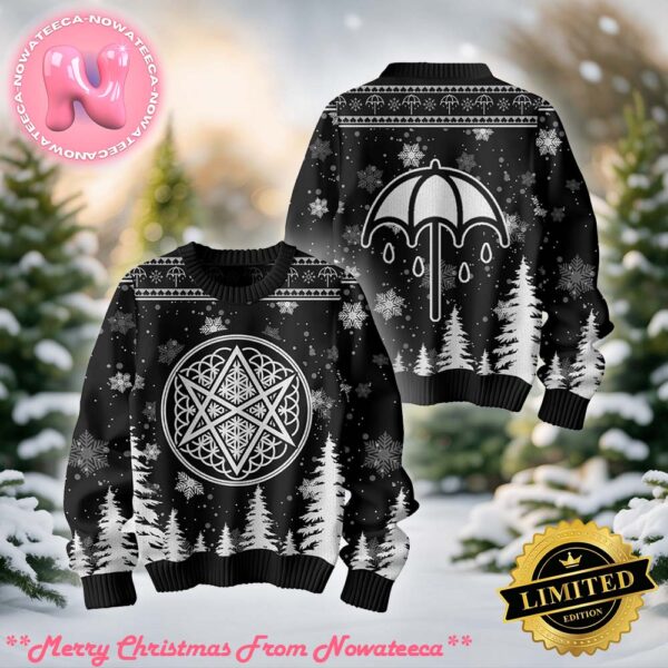 Bring Me The Horizon Logo Rock Band Knitted Ugly Christmas Sweater