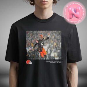 Cleveland Browns Jameis Winston Black NFL Flash Features Week 12 Unisex T-Shirt