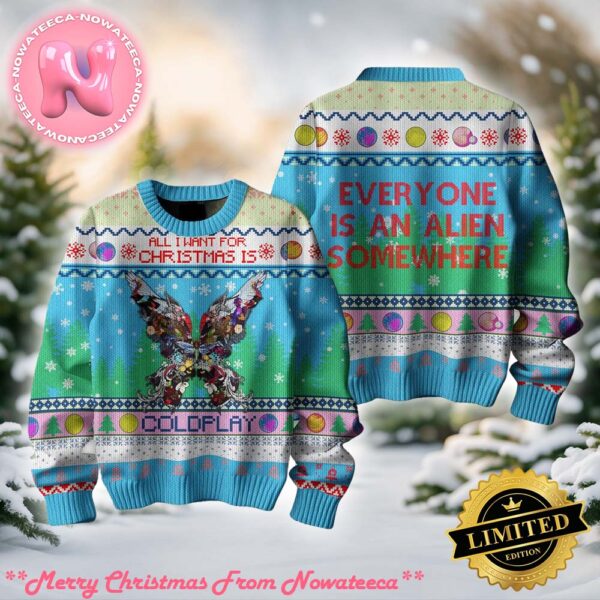 Coldplay Everyone Is An Alien Somewhere 2024 Christmas Ugly Sweater