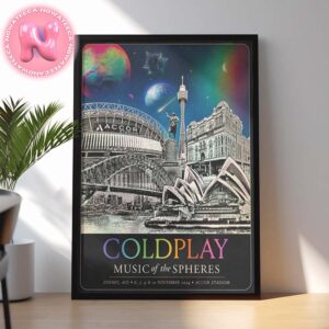 Coldplay Live Show Music Poster For Accor Stadium In Sydney On November 6th To 10th 2024 Home Decor Poster Canvas