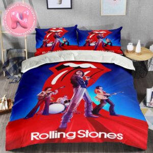 Collectionzz x The Rolling Stones Tour Of The Americas 1975 Pomp Rock Main Edition Bedding Set