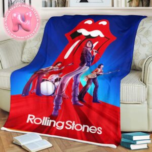 Collectionzz x The Rolling Stones Tour Of The Americas 1975 Pomp Rock Main Edition Blanket