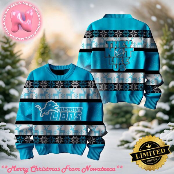 Detroit Lions They Not Like Us Christmas Ugly Sweater Gift For Holiday