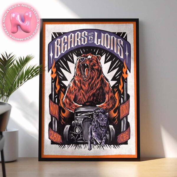 Detroit Lions Vs Chicago Bears Matchup Thanksgiving Day At Ford Field In Detroit Michigan On November 28th 2024 NFL Home Decor Poster Canvas