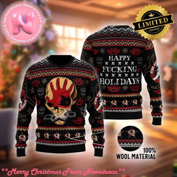 Five Finger Death Punch Skull Knitted Ugly Christmas Sweater