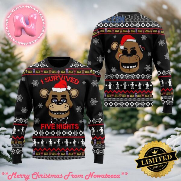 Five Nights At Freddys I Survived Christmas Ugly Christmas Sweater Gift For Men And Women