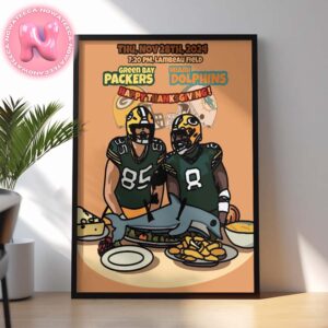 Green Bay Packers Vs Miami Dolphins Matchup Happy Thanksgiving Day At Lambeau Field On November 28th 2024 Home Decor Poster Canvas