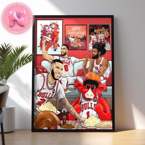 Happy Thanksgiving Chicago Bulls Nation NBA Home Decor Poster Canvas