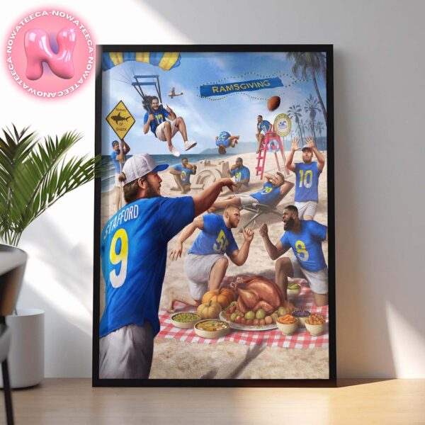 Happy Thanksgiving Los Angeles Rams Fam NFL Home Decor Poster Canvas