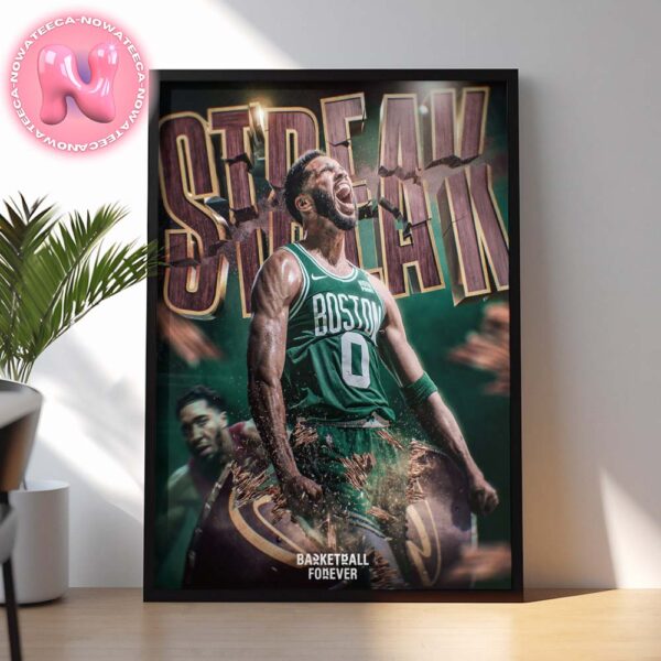 Jayson Tatum From Boston Celtics Snap The Cavs 15-0 Win Streak Home Decor Poster Canvas