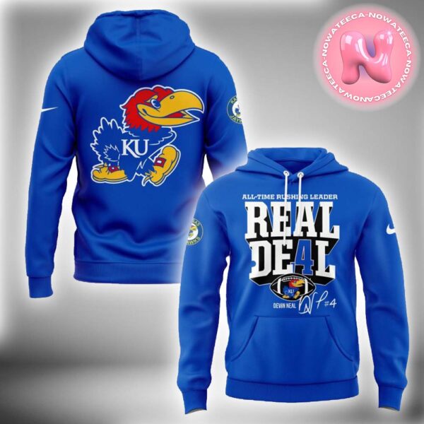 Kansas Jayhawks Devin Neal Football Rushing Record Unisex T-Shirt Hoodie