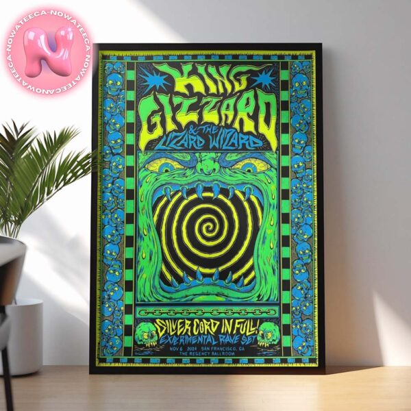 King Gizzard And The Lizard Wizard Silver Cord In Full Experimental Rave Set On November 6th 2024 At The Regency Ballroom In San Francisco CA Home Decor Poster Canvas