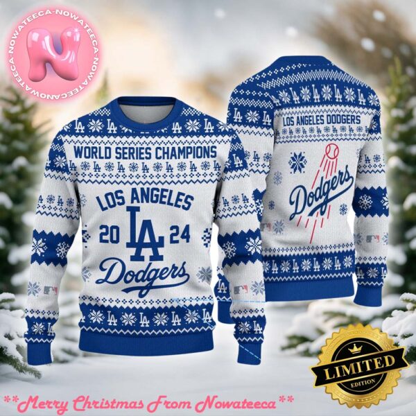 Los Angeles Dodgers World Series 2024 Champions MLB Ugly Christmas Sweater Gift For Holiday