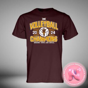 Maroon Arizona State Sun Devils 2024 Big 12 Volleyball Regular Season Champions Unisex T-Shirt